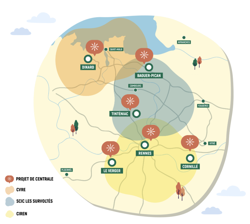 La carte du projet Breti Sun ISDND